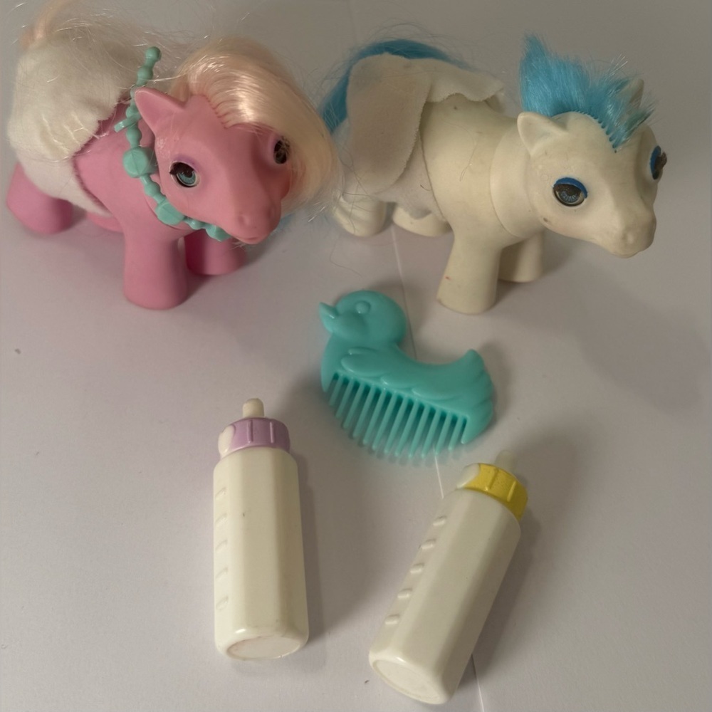 Vintage MLP baby Lickety Split And Sleepy Pie G1 Blinking Eyes
